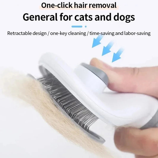 Self-Cleaning Pet Grooming Brush – Hair Removal Brush for Dogs and Cats