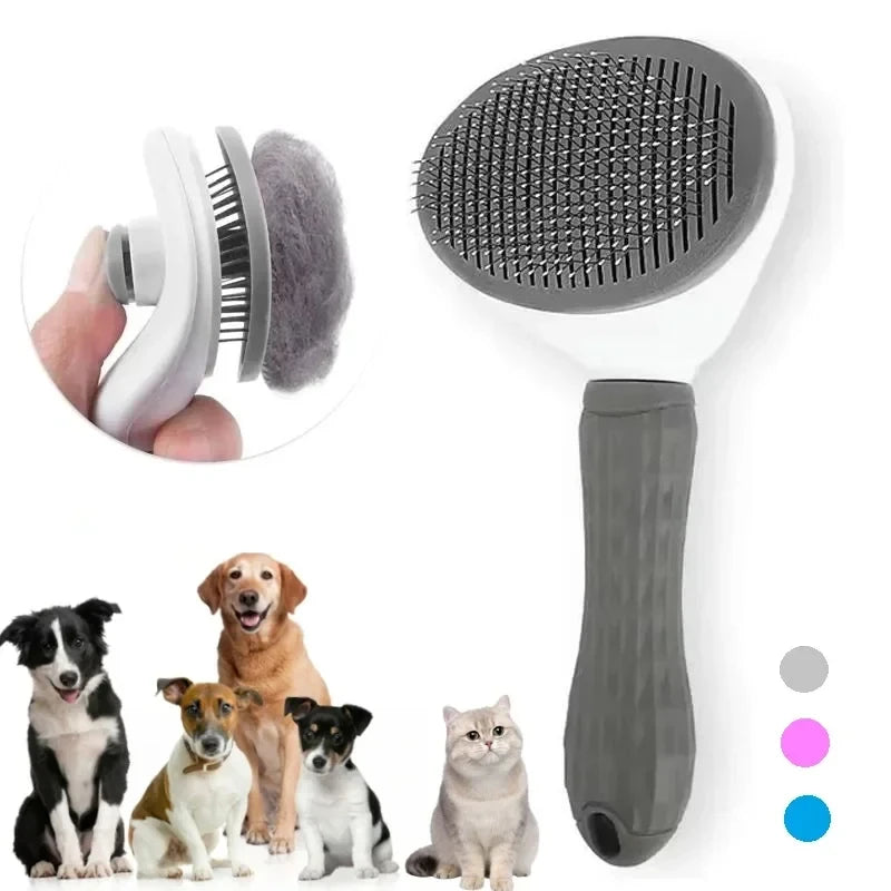 Self-Cleaning Pet Grooming Brush – Hair Removal Brush for Dogs and Cats