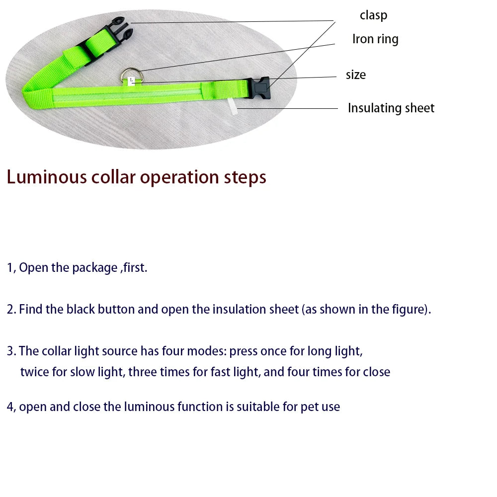 Rechargeable LED Dog Collar for Night Safety